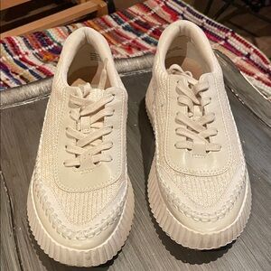 Dolce Vita Cream Knit Platform Sneakers